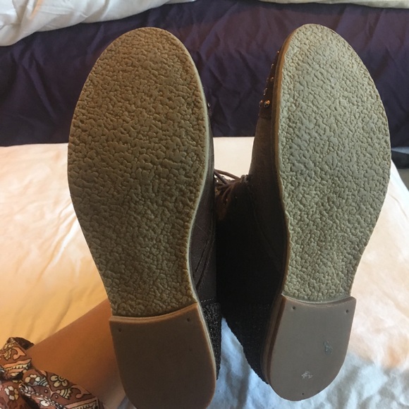 The SAK leather stud combat boots brown 6.5 copper - Picture 4 of 9